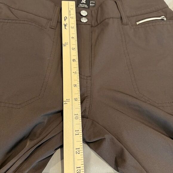 Daily Sports Women's Brown Golf Pants Straight Leg Silver Hardware Size 8 - Picture 12 of 14